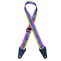 Colonial Leather Guitar Strap Peace Rainbow