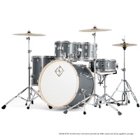Dixon Spark Standard "Rock" 5-Pce Drum Kit with Cymbals in Gun Metal