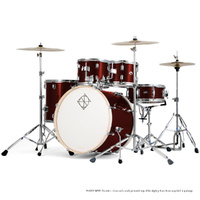 Dixon Spark Standard "Rock" 5-Pce Drum Kit with Cymbals in Wine Red