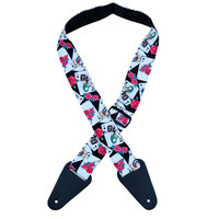Colonial Leather Guitar Strap Rose & Cards