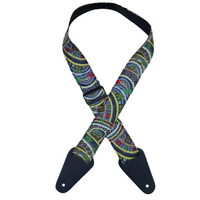 Colonial Leather Guitar Strap Butterflies Circle of Life