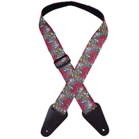 Colonial Leather 50mm Guitar Strap – Red Gum Flower