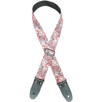 Colonial Leather Guitar Strap - Pink Paisley