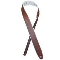 Colonial Leather Guitar Strap - Brown & White