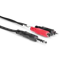 Hosa TRS202 Insert Cable 1/4in TRS to Dual RCA - 2m