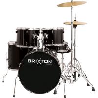 Brixton UBX20 Fusion 20" 5 Piece Drum Kit Package Black