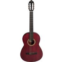 Valencia 200 Series Classical Guitar Trans Wine Red