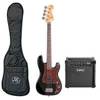 SX (Essex) VEP34 3/4 Size Bass in Black with Laney LX15B Amp